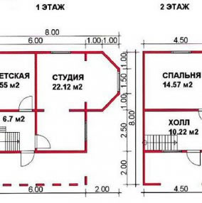 Проекты домов из бруса 8х8