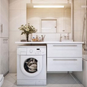 Установка стиральной машины в ванной