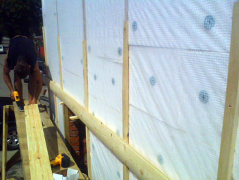 фото установка обрешотки для крепления блок хауса