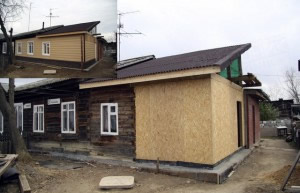 Каркасная пристройка к дому и ее отделка блок хаусом