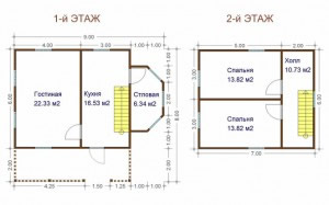типовой проект двухэтажного дома из клееного бруса