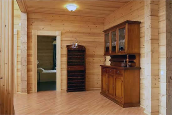фото комнаты дома из профилированного бруса
