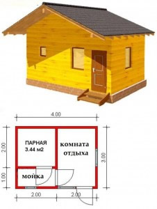 Проект бани из бруса