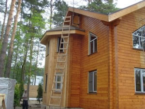 элитная двухэтажная баня из клееного бруса