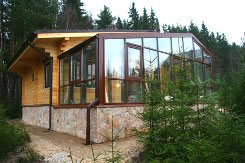 баня с застекленной террасой следанная под ключ