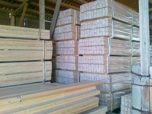 расфасованный брус на складе города Уфы