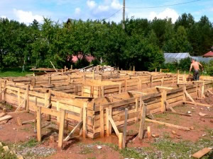 устройство опалубки для фундамента под баню