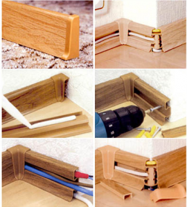 монтаж электропроводки в плинтус