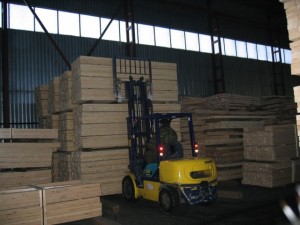 Складирование имитации бруса