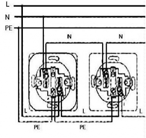 схема монтажа разетки