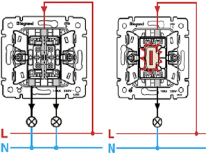 схема монтажа выключателя