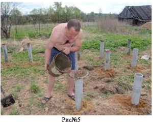 фото Залифка трубы бетоном