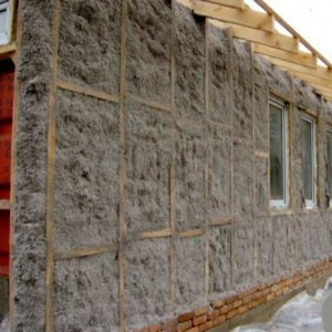 Утепление наружной стены эковатой